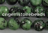 CRZ730 15.5 inches 6mm faceted round ruby zoisite gemstone beads