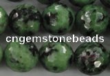 CRZ733 15.5 inches 12mm faceted round ruby zoisite gemstone beads