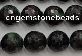 CRZ743 15.5 inches 15mm faceted round ruby zoisite gemstone beads