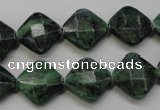 CRZ75 15.5 inches 14*14mm faceted diamond ruby zoisite gemstone beads