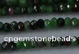 CRZ751 15.5 inches 2.5*4mm faceted rondelle ruby zoisite beads