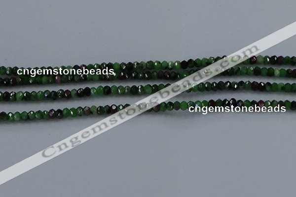 CRZ751 15.5 inches 2.5*4mm faceted rondelle ruby zoisite beads