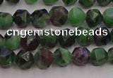 CRZ761 15.5 inches 6mm faceted nuggets ruby zoisite gemstone beads