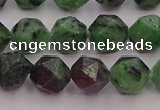 CRZ763 15.5 inches 10mm faceted nuggets ruby zoisite gemstone beads