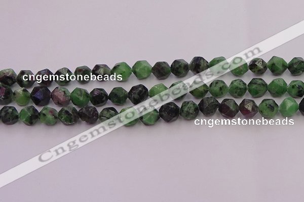 CRZ763 15.5 inches 10mm faceted nuggets ruby zoisite gemstone beads