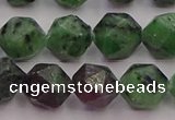 CRZ764 15.5 inches 12mm faceted nuggets ruby zoisite gemstone beads