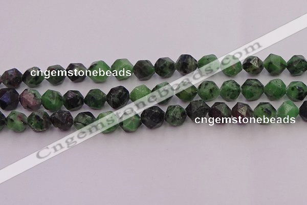 CRZ764 15.5 inches 12mm faceted nuggets ruby zoisite gemstone beads