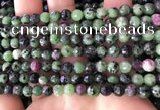 CRZ781 15.5 inches 6mm faceted round ruby zoisite beads wholesale