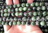 CRZ782 15.5 inches 8mm faceted round ruby zoisite beads wholesale