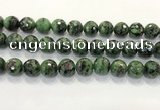 CRZ790 15.5 inches 16mm faceted round ruby zoisite gemstone beads