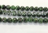 CRZ790 15.5 inches 16mm faceted round ruby zoisite gemstone beads