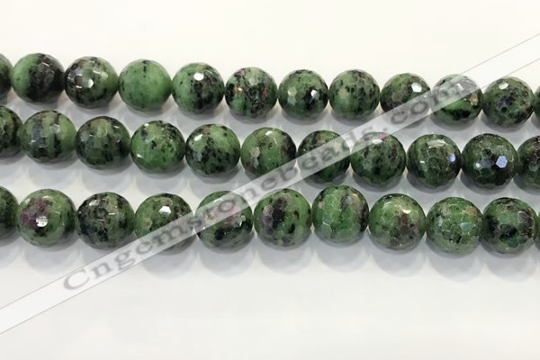 CRZ790 15.5 inches 16mm faceted round ruby zoisite gemstone beads