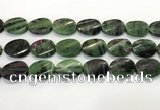 CRZ796 15.5 inches 18*25mm twisted oval ruby zoisite gemstone beads