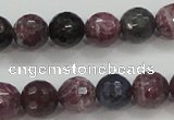 CRZ806 15.5 inches 8mm faceted round natural ruby sapphire beads