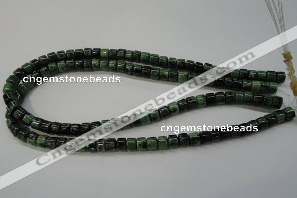 CRZ82 15.5 inches 7*8mm tyre ruby zoisite gemstone beads