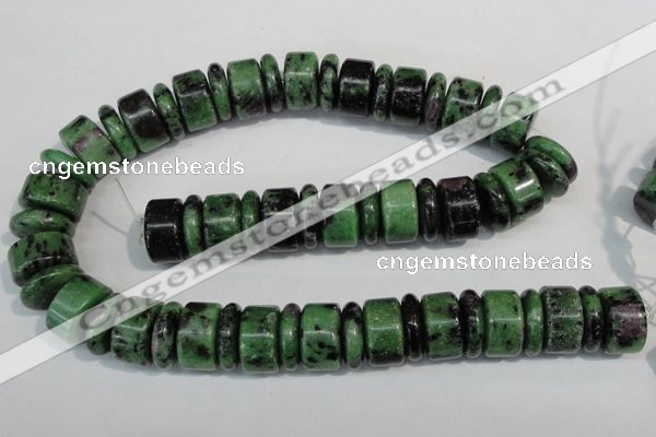 CRZ84 15.5 inches 5*16mm & 10*16mm rondelle ruby zoisite gemstone beads