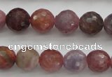 CRZ851 15.5 inches 7mm faceted round natural ruby gemstone beads