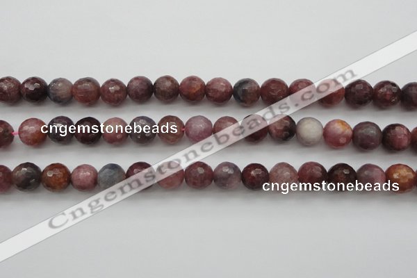 CRZ853 15.5 inches 9mm faceted round natural ruby gemstone beads