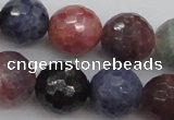 CRZ883 15.5 inches 10mm faceted round natural ruby sapphire beads