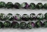 CRZ902 15.5 inches 8mm faceted nuggets Chinese ruby zoisite beads