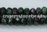 CRZ910 15.5 inches 5*8mm faceted rondelle Chinese ruby zoisite beads