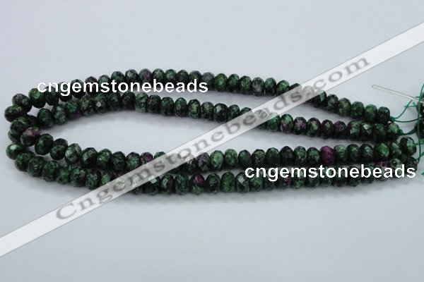 CRZ910 15.5 inches 5*8mm faceted rondelle Chinese ruby zoisite beads