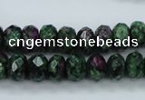 CRZ911 15.5 inches 6*10mm faceted rondelle Chinese ruby zoisite beads