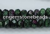 CRZ912 15.5 inches 8*12mm faceted rondelle Chinese ruby zoisite beads