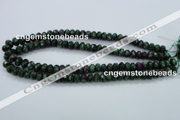 CRZ912 15.5 inches 8*12mm faceted rondelle Chinese ruby zoisite beads
