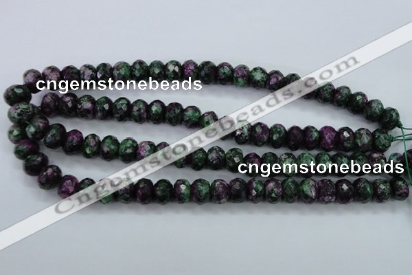 CRZ914 15.5 inches 12*16mm faceted rondelle Chinese ruby zoisite beads