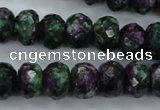 CRZ916 15.5 inches 15*20mm faceted rondelle Chinese ruby zoisite beads