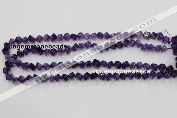 CSA10 15.5 inches 7*7mm cube synthetic amethyst beads wholesale