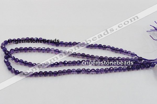 CSA14 15.5 inches 6mm faceted round synthetic amethyst beads