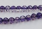 CSA15 15.5 inches 7mm faceted round synthetic amethyst beads