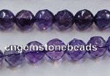 CSA17 15.5 inches 10mm faceted round synthetic amethyst beads