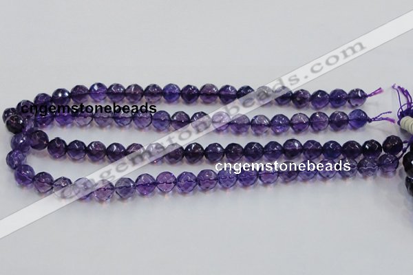 CSA17 15.5 inches 10mm faceted round synthetic amethyst beads