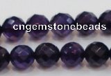 CSA18 15.5 inches 12mm faceted round synthetic amethyst beads