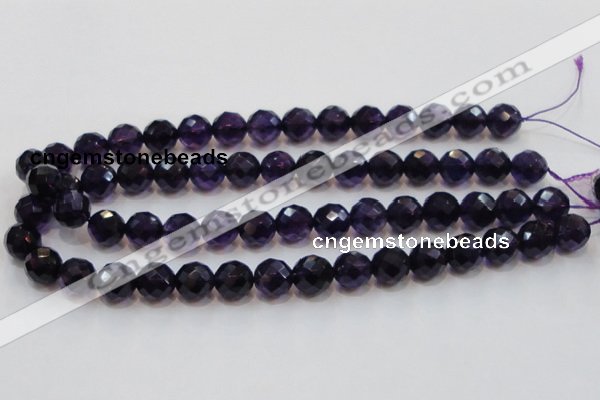 CSA18 15.5 inches 12mm faceted round synthetic amethyst beads