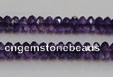 CSA19 15.5 inches 5*8mm faceted rondelle synthetic amethyst beads