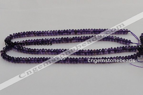 CSA19 15.5 inches 5*8mm faceted rondelle synthetic amethyst beads