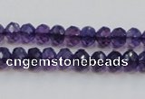 CSA20 15.5 inches 6*8mm faceted rondelle synthetic amethyst beads