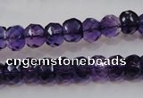 CSA21 15.5 inches 6*10mm faceted rondelle synthetic amethyst beads