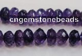 CSA22 15.5 inches 7*12mm faceted rondelle synthetic amethyst beads