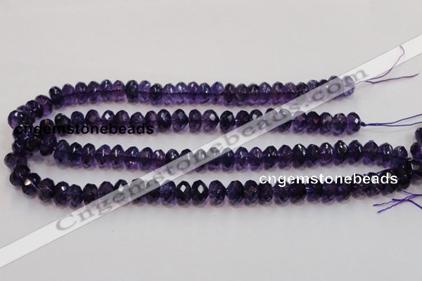 CSA22 15.5 inches 7*12mm faceted rondelle synthetic amethyst beads