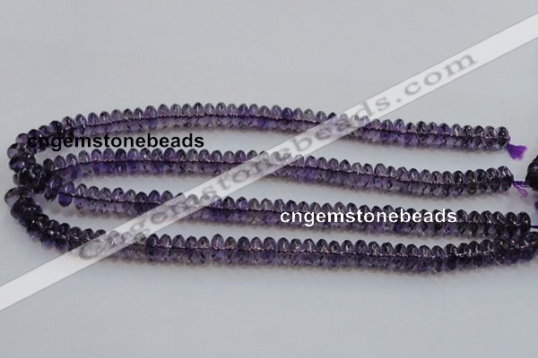 CSA23 15.5 inches 5*10mm faceted rondelle synthetic amethyst beads