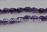 CSA24 15.5 inches 6*8mm faceted teardrop synthetic amethyst beads