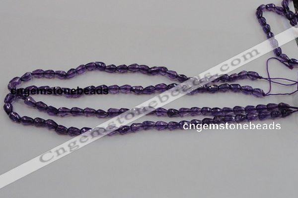 CSA24 15.5 inches 6*8mm faceted teardrop synthetic amethyst beads