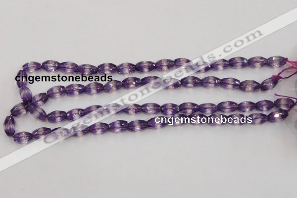 CSA25 15.5 inches 7*12mm faceted rice synthetic amethyst beads