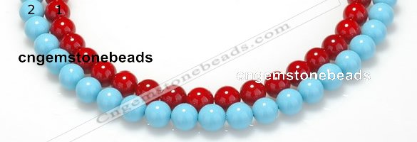 CSB08 16 inches 12mm round shell pearl beads Wholesale