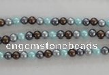 CSB1000 15.5 inches 4mm round mixed color shell pearl beads